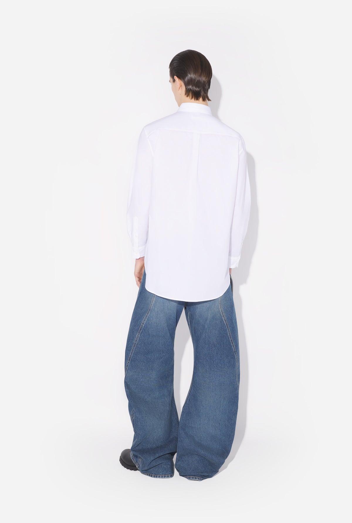 La Chemise Oversize Air Blanche - White & Lightblue & Peach