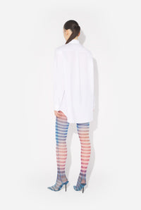 La Chemise Oversize Air Blanche - White & Lightblue & Peach