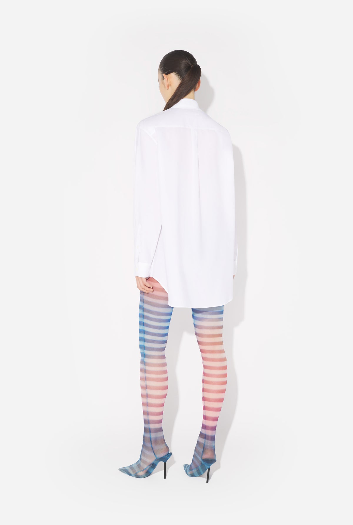 La Chemise Oversize Air Blanche - White & Lightblue & Peach