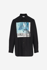 La Chemise Oversize Water Noire - Black & Indigo & Vintageblue