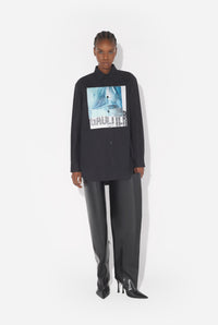 La Chemise Oversize Water Noire - Black & Indigo & Vintageblue