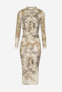 La Robe En Maille Médaillon - Lightbeige & Taupe