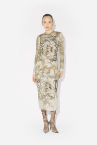 La Robe En Maille Médaillon - Lightbeige & Taupe