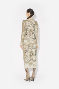 La Robe En Maille Médaillon - Lightbeige & Taupe