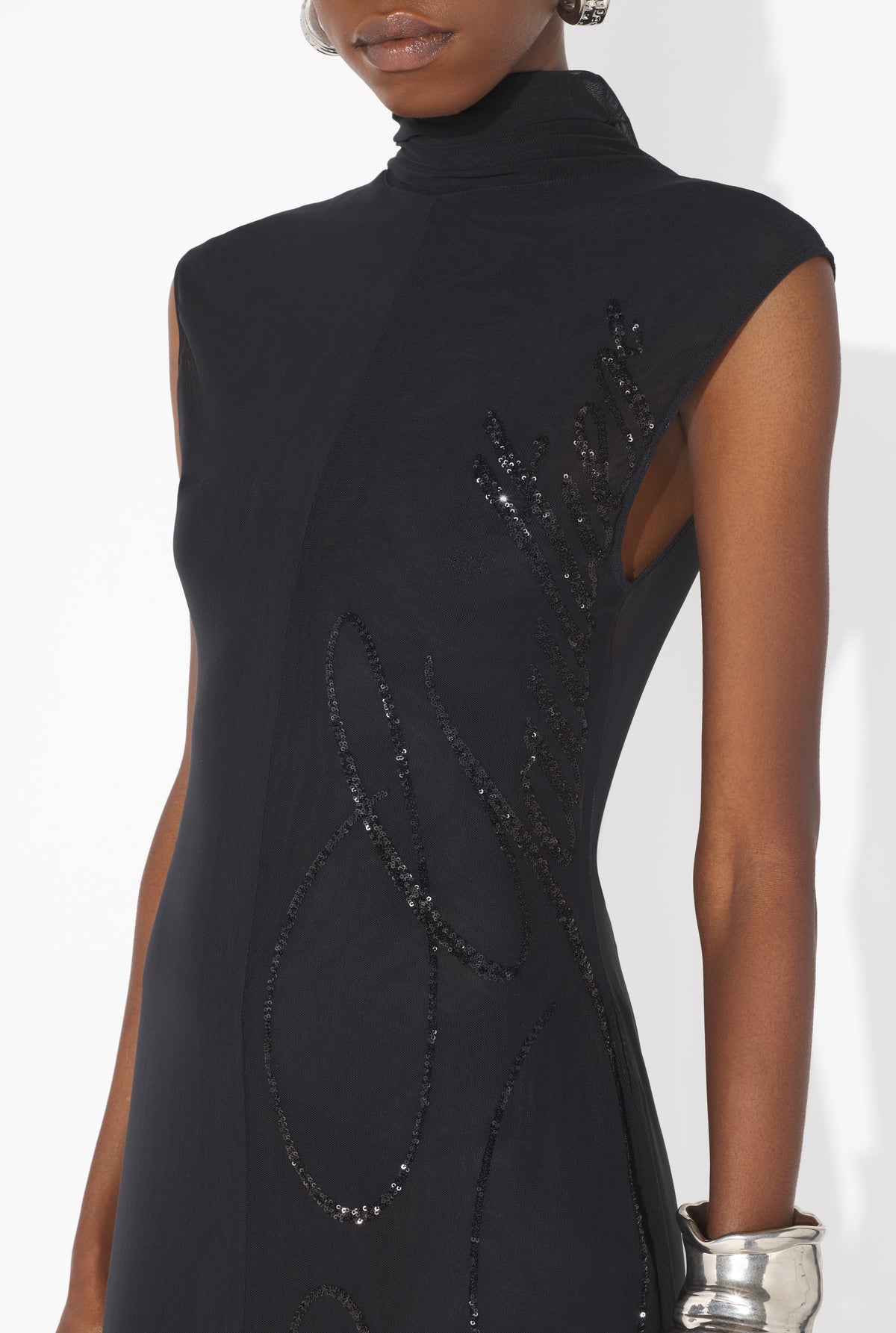 La Robe Longue Sequins - Black