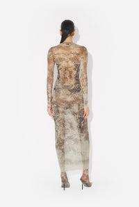 La Robe Longue Médaillon Beige - Lightbeige & Taupe