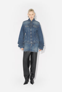 La Veste En Denim Bleu À Manches Oversize - Vintageblue