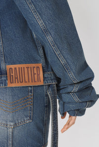La Veste En Denim Bleu À Manches Oversize - Vintageblue