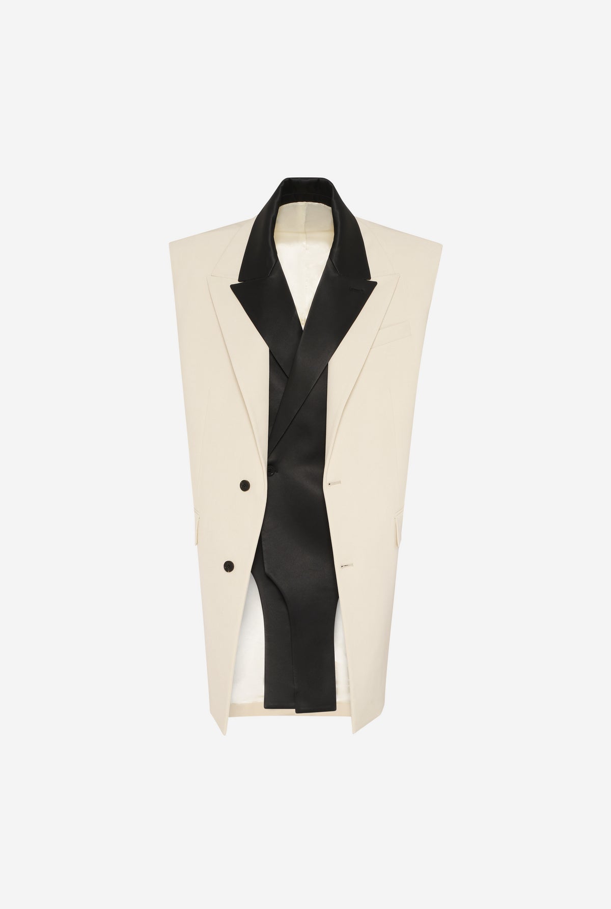 La Veste Tailleur Sans Manches Vanille - Vanilla & Black