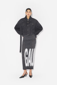 La Veste En Denim Strap Noire - Vintageblack