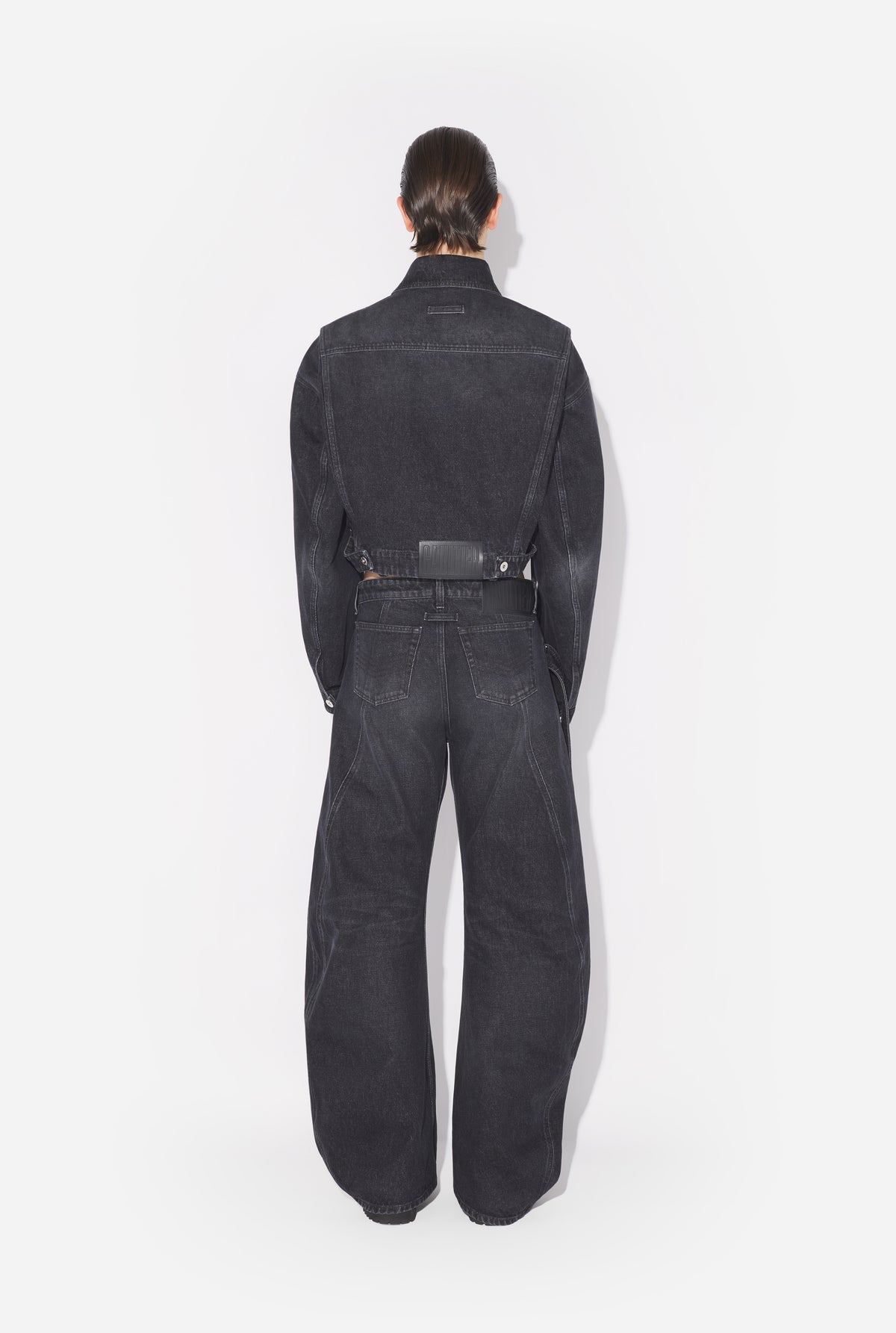 La Veste En Denim Strap Noire - Vintageblack