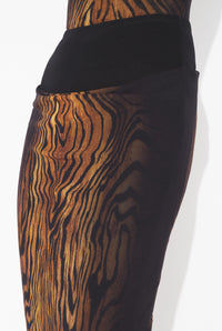 La Jupe Longue Drapée Wood - Black & Brown