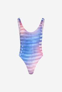Swimsuit Body Printed "Air" - Lightblue & Blue & Peach