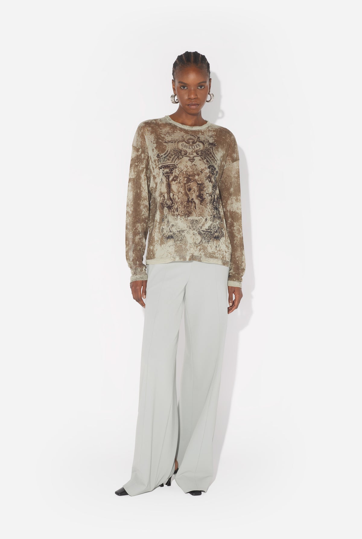 Le Top Oversize Médaillon Beige - Lightbeige & Taupe