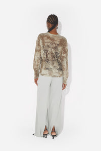 Le Top Oversize Médaillon Beige - Lightbeige & Taupe