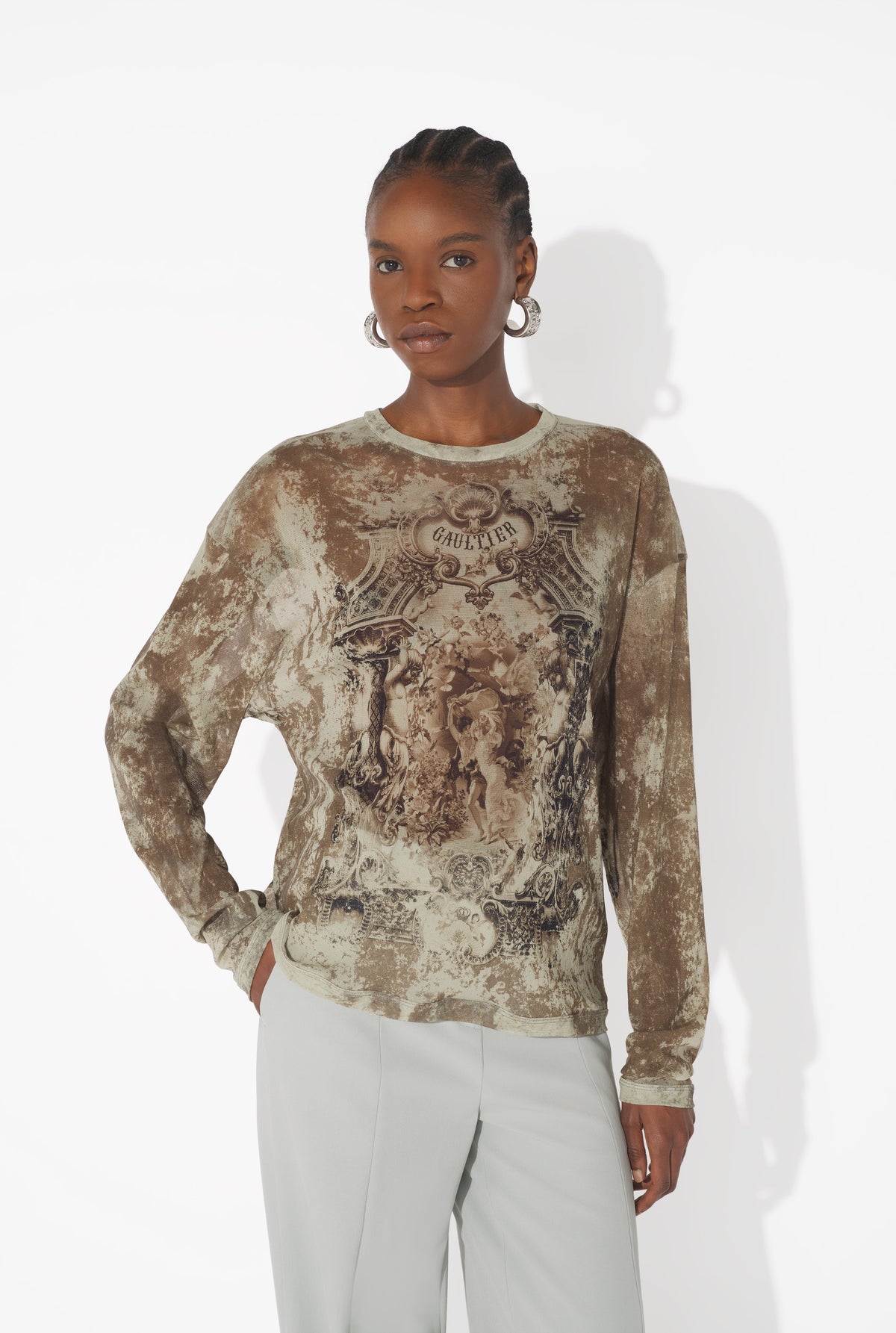 Le Top Oversize Médaillon Beige - Lightbeige & Taupe
