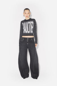 Le Jean En Denim Strap Noir - Vintageblack