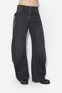 Le Jean En Denim Strap Noir - Vintageblack