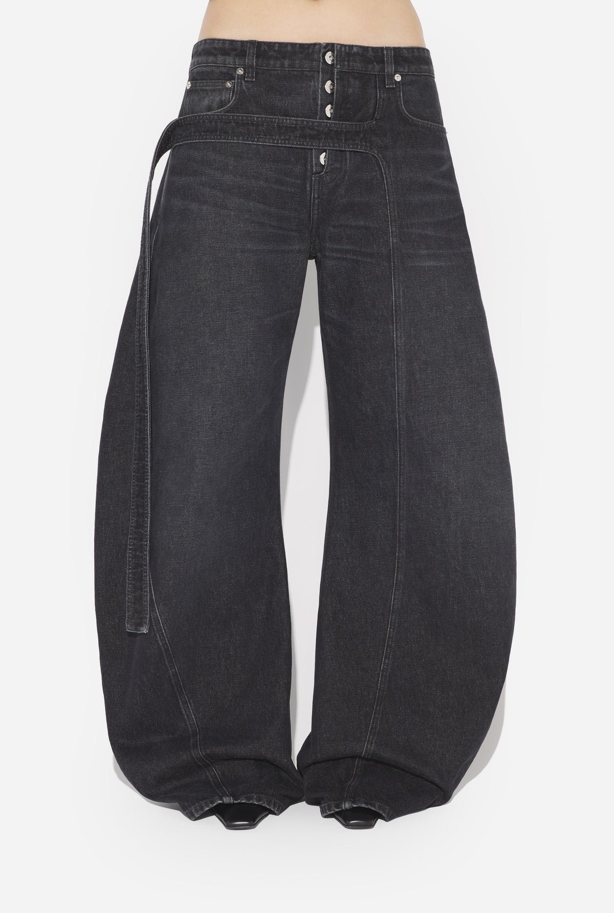 Le Jean En Denim Strap Noir - Vintageblack