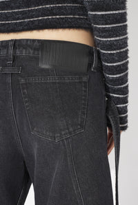 Le Jean En Denim Strap Noir - Vintageblack