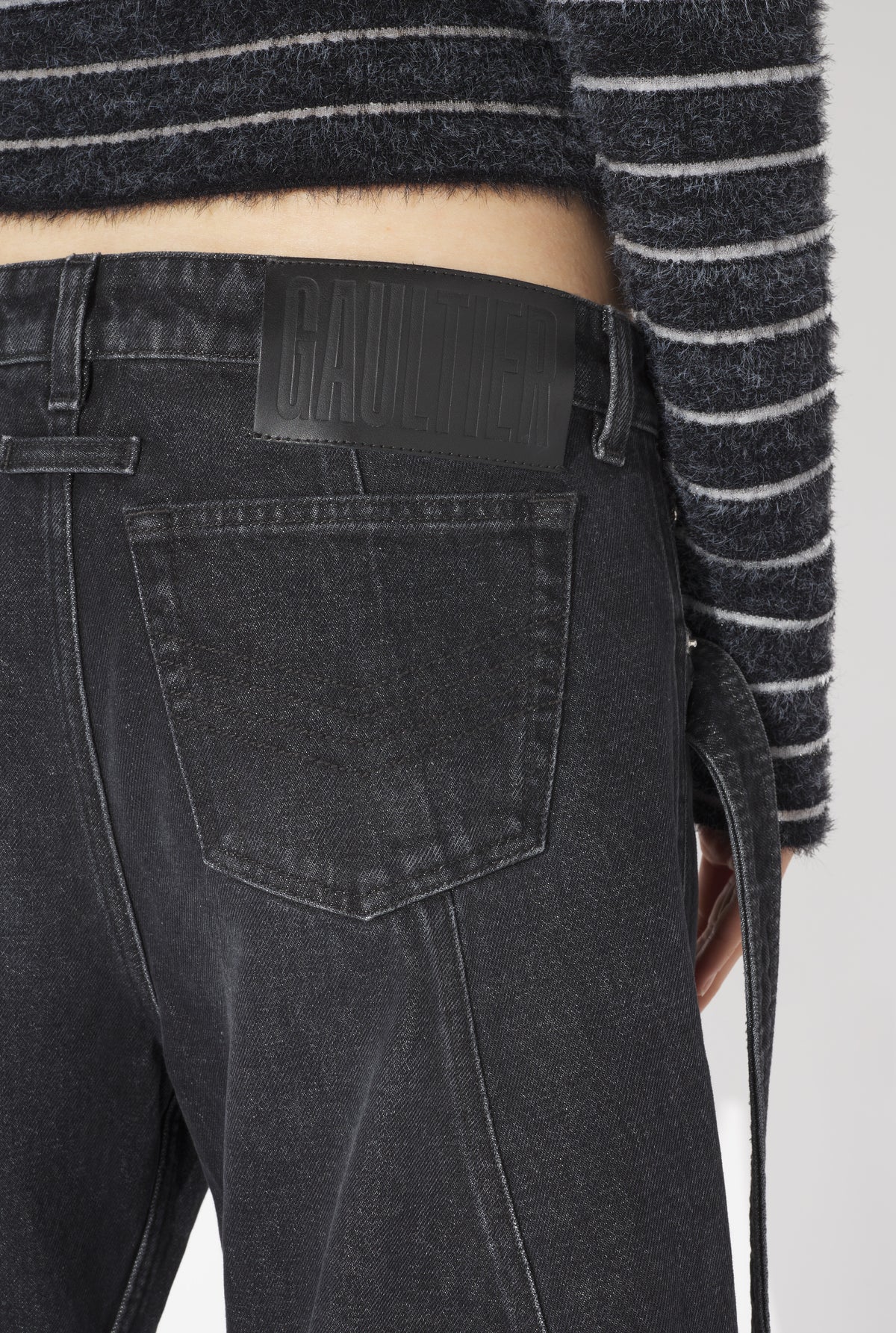 Le Jean En Denim Strap Noir - Vintageblack