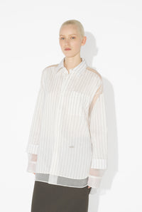 La Chemise Petit-Grand Pinstripes - White & Blue