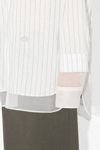La Chemise Petit-Grand Pinstripes - White & Blue