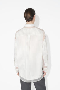 La Chemise Petit-Grand Pinstripes - White & Blue