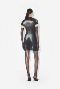 La Robe Courte Body Dust Argentée - Black & Silver