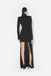 Long Jersey Dress With Cups - Black