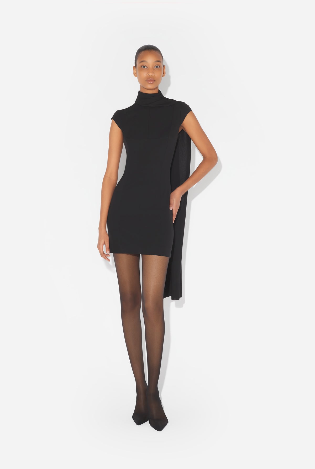 Shirt Jersey Dress With Cups - Black