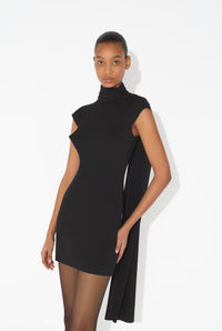 Shirt Jersey Dress With Cups - Black