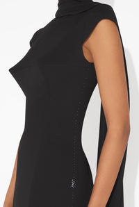 Shirt Jersey Dress With Cups - Black