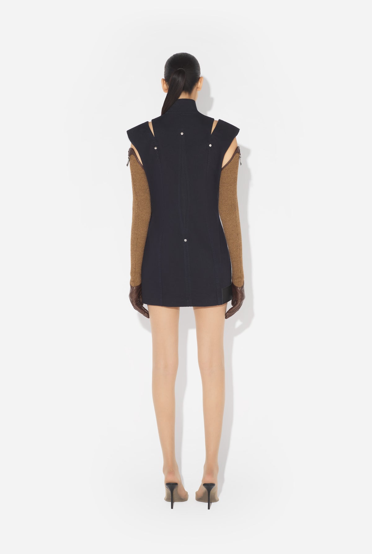 La Robe Courte Denim Fendue - Navy