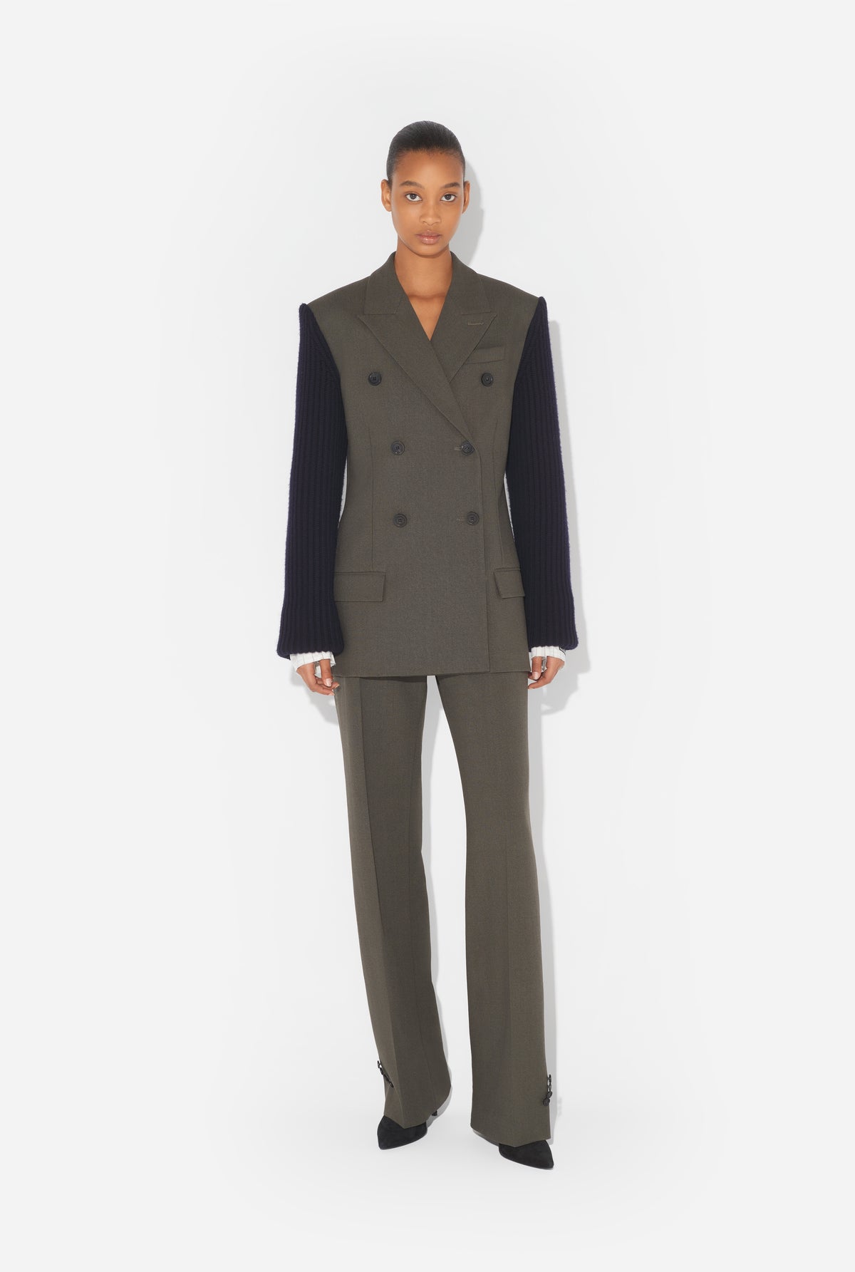 La Veste Tailleur Bi-Matières - Khaki