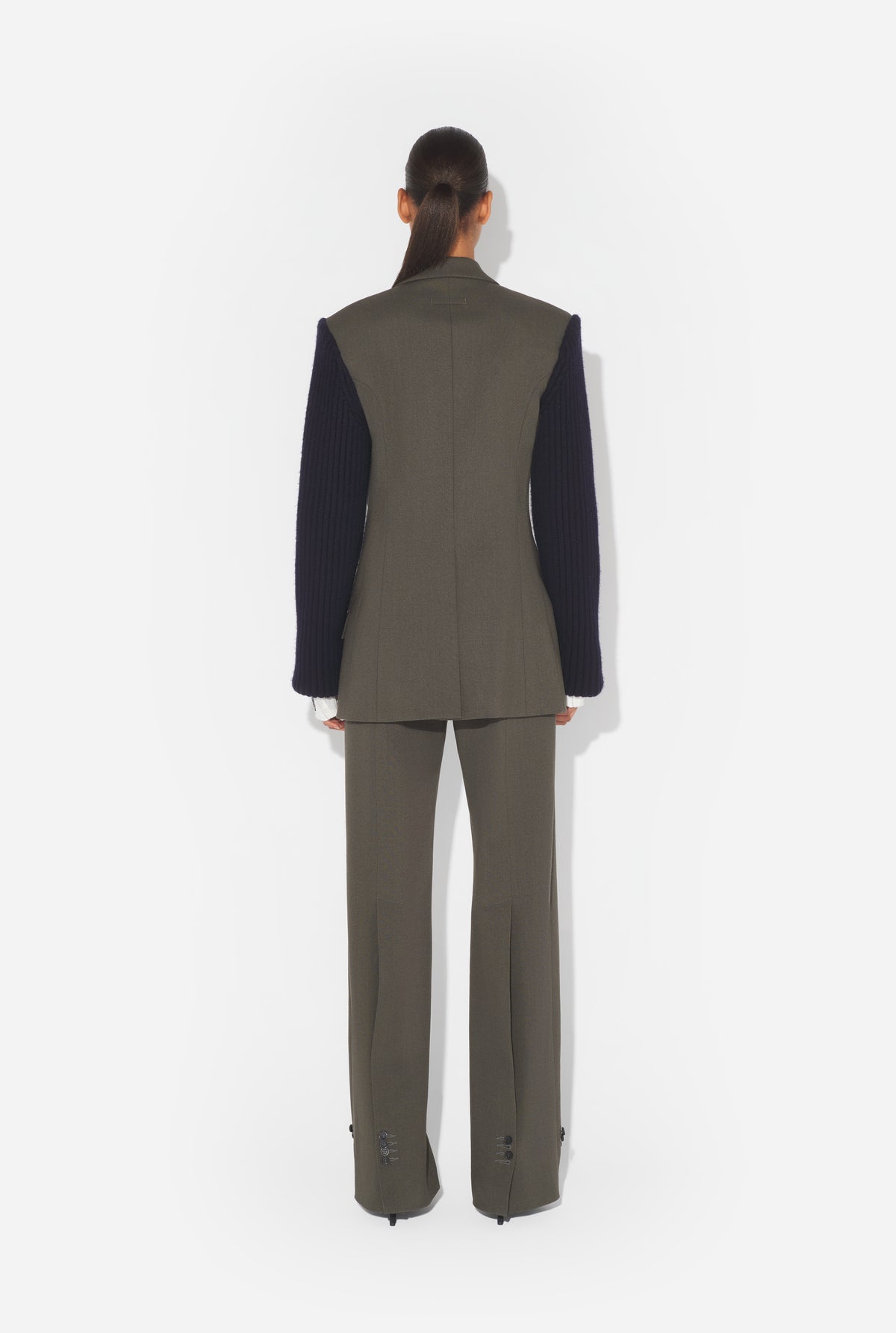 La Veste Tailleur Bi-Matières - Khaki