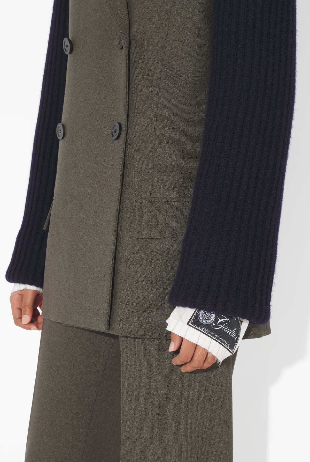 La Veste Tailleur Bi-Matières - Khaki