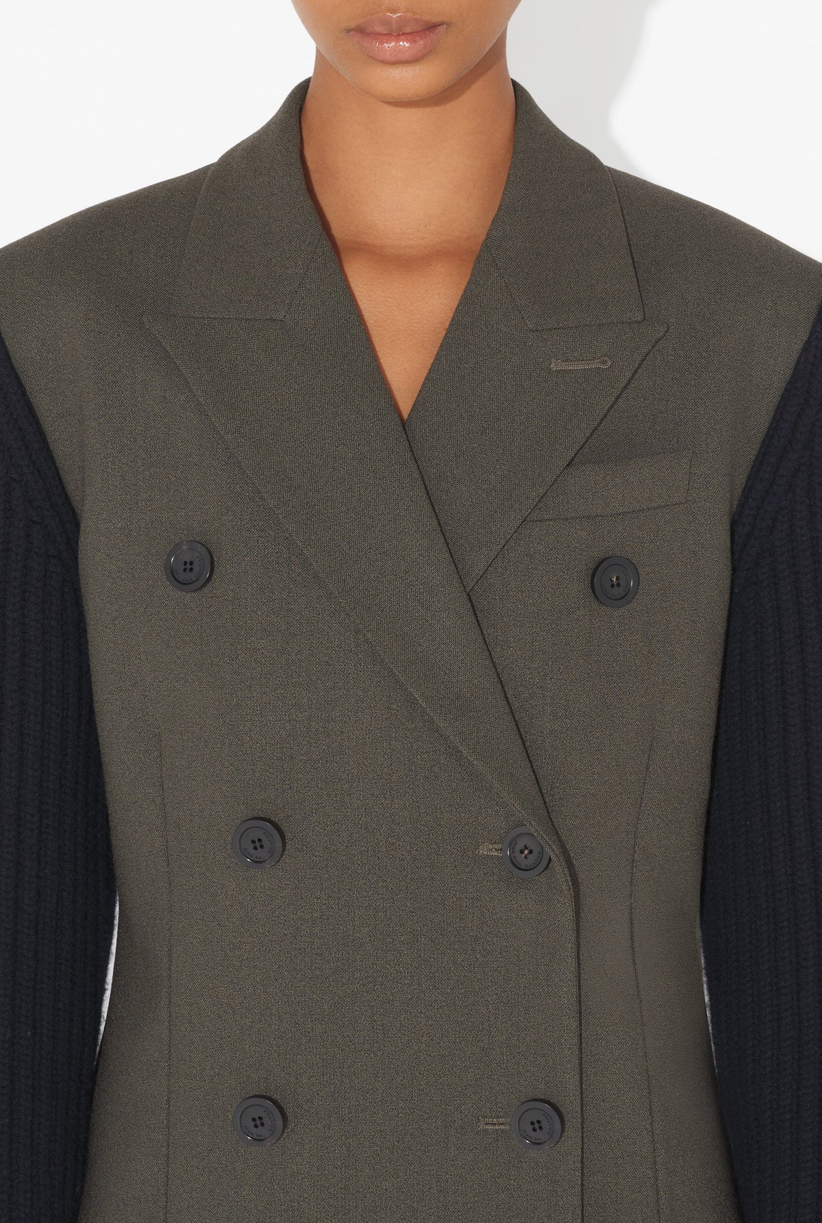 La Veste Tailleur Bi-Matières - Khaki