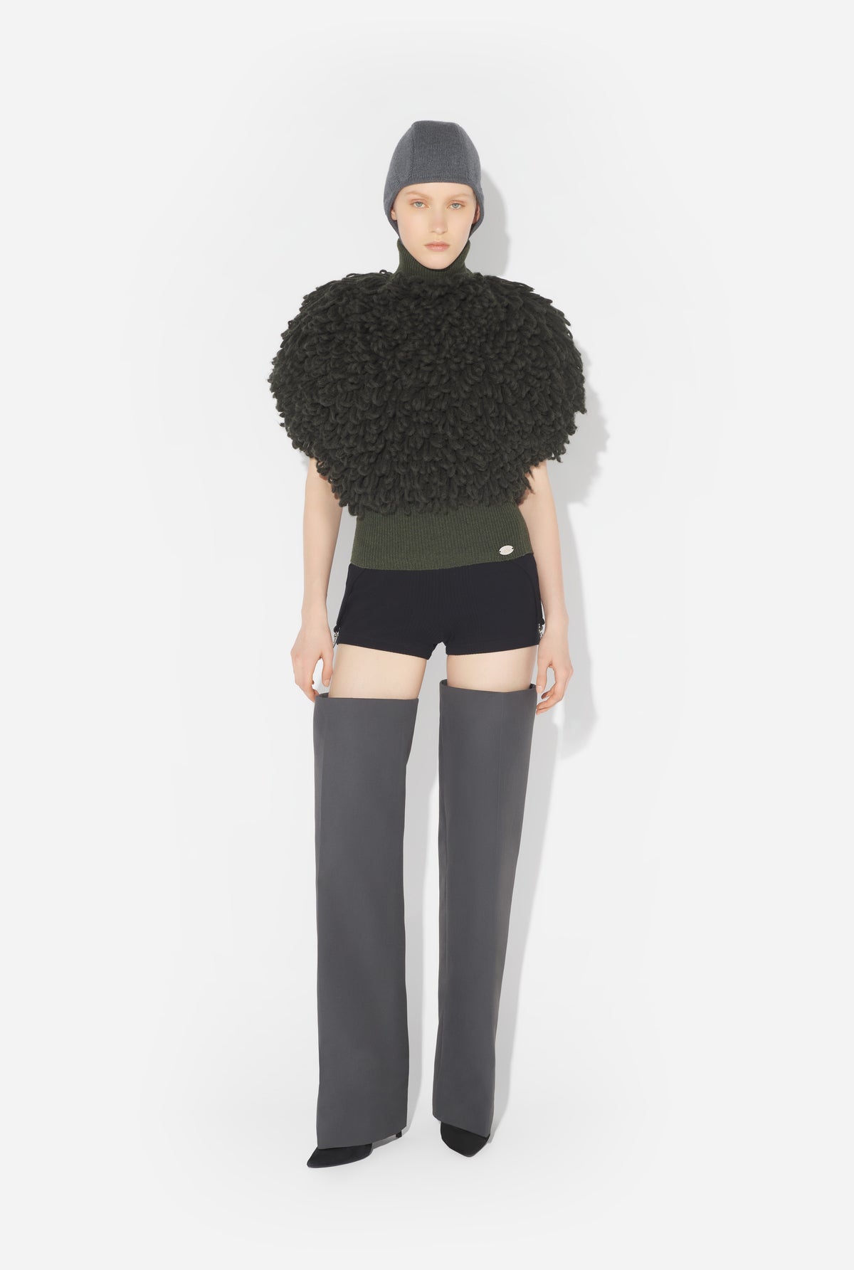 Le Pull Bouclettes Sans Manches - Darkkhaki