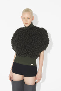 Le Pull Bouclettes Sans Manches - Darkkhaki