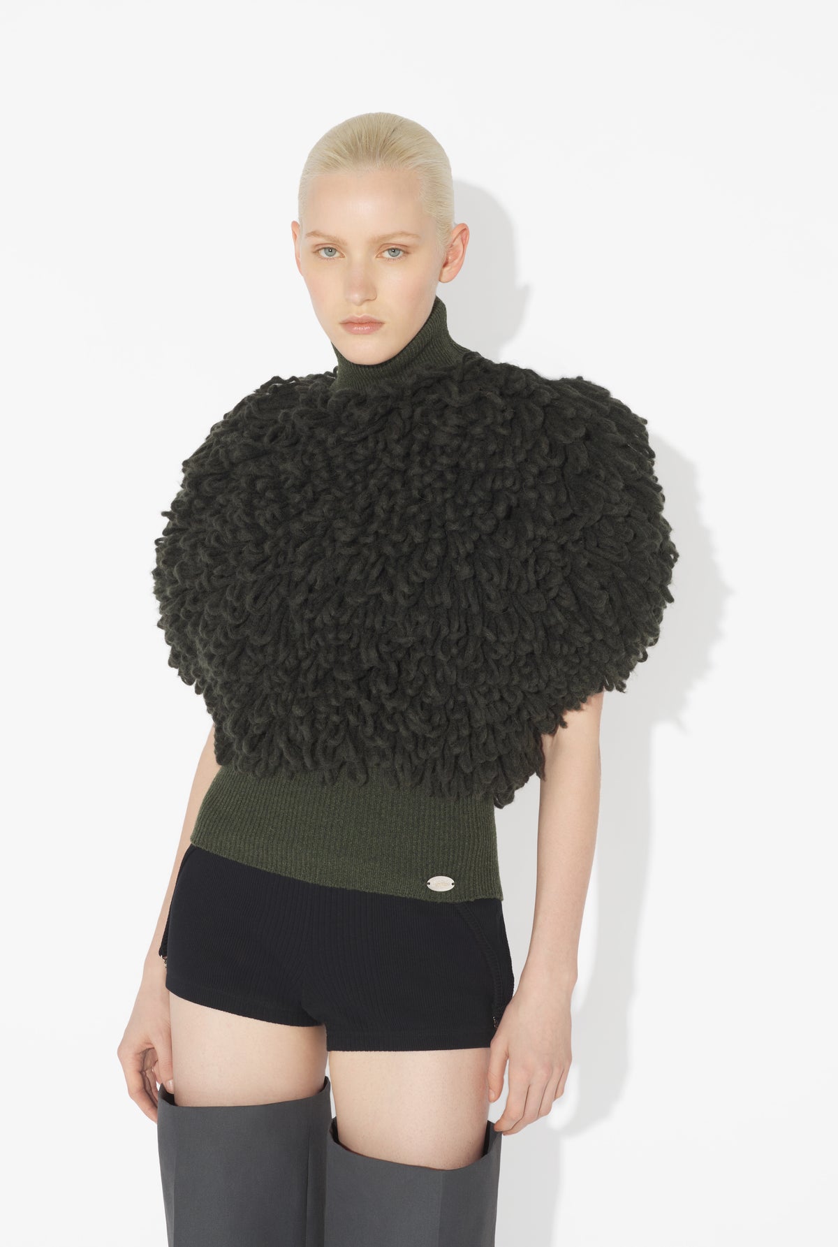 Le Pull Bouclettes Sans Manches - Darkkhaki