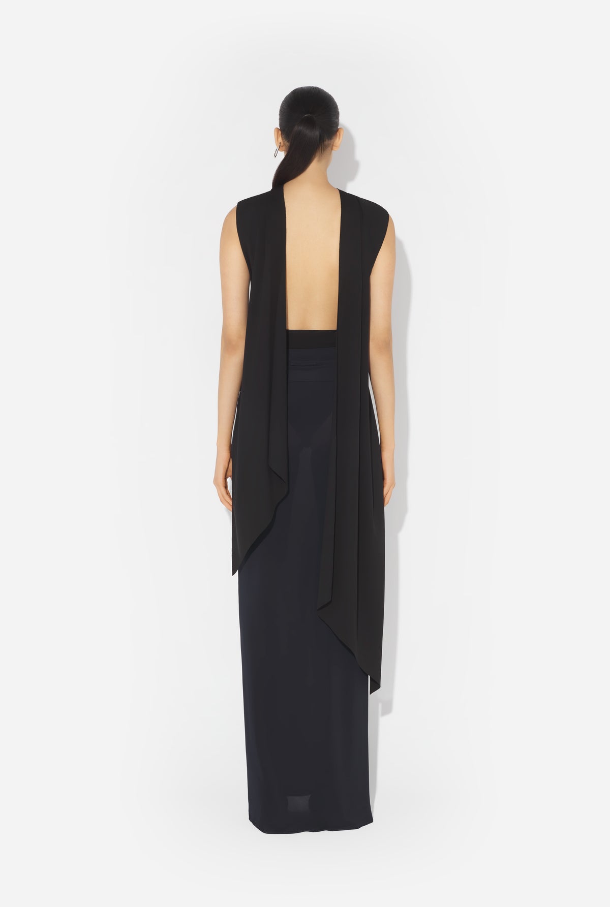Viscose Jersey Long Skirt With Lingerie Garter - Darknavy