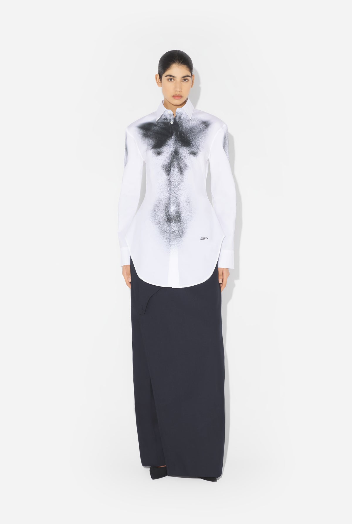 Shirt Printed "Body Dust" - White & Black