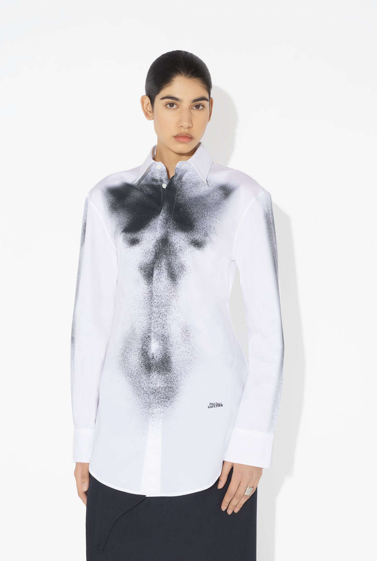 Shirt Printed "Body Dust" - White & Black