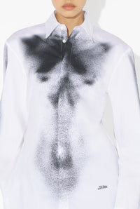 Shirt Printed "Body Dust" - White & Black