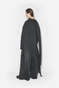 Washed Jersey Crew Neck With Scarf Printed "Jpg Laurier Stamp" Logo - Black