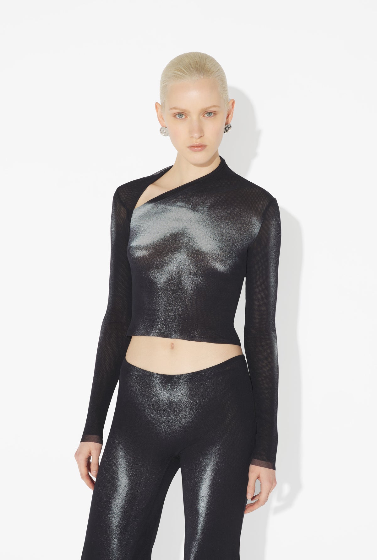 Le Top Court Body Dust Argenté - Black & Silver