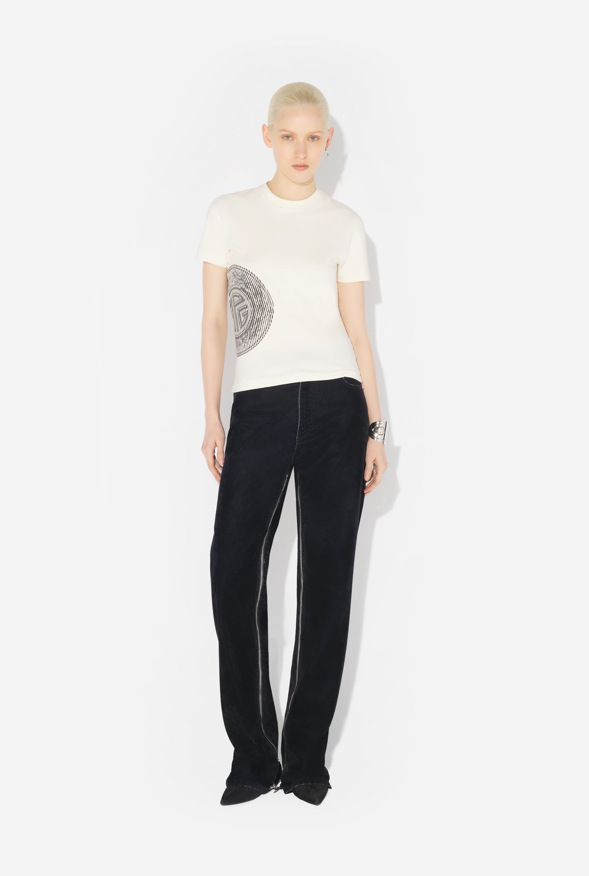 Le Baby Tee Tampon Laurier Blanc - Offwhite & Black