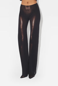 Mesh Straight Trouser Printed "Body Dust" - Black & Brown