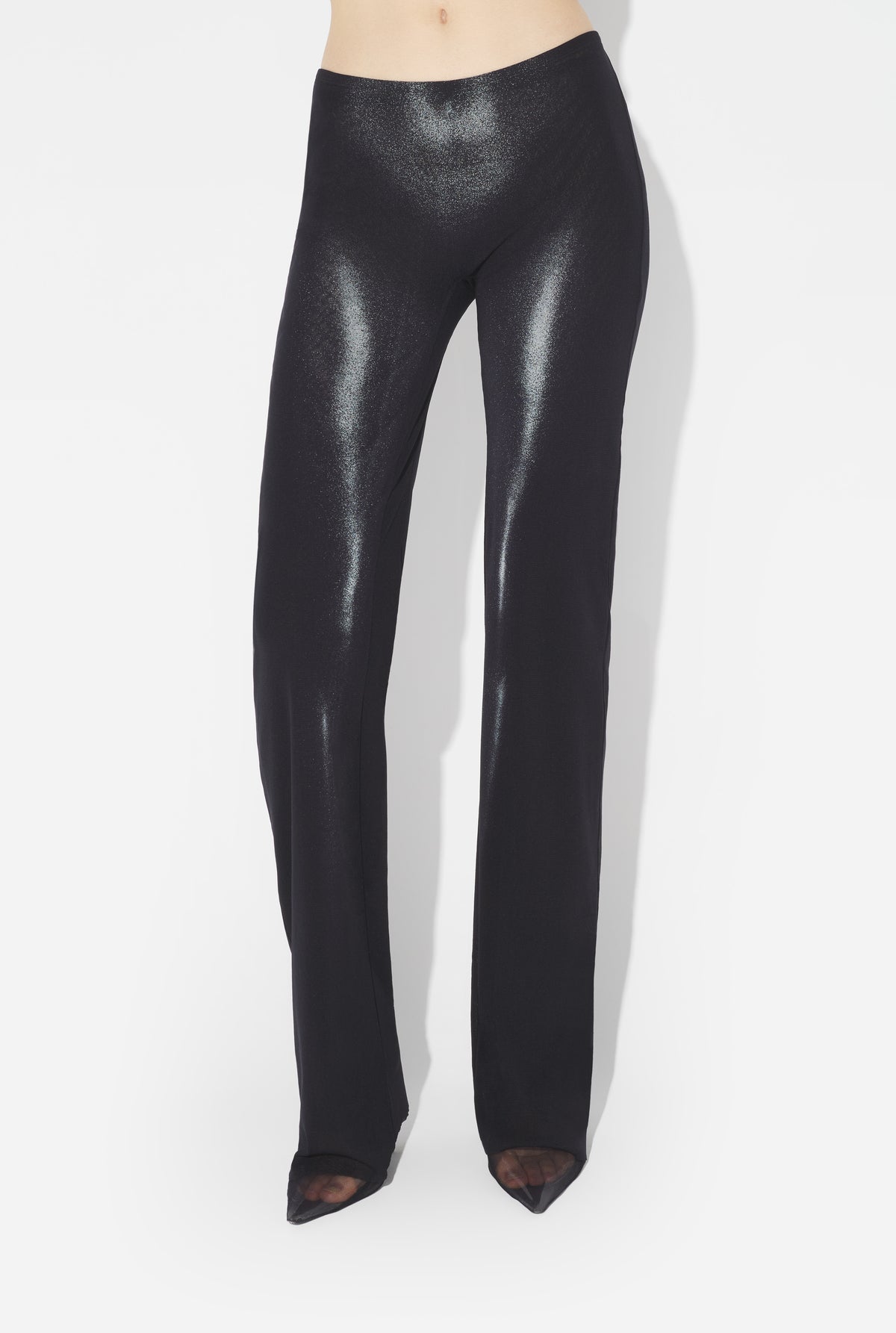 Mesh Straight Trouser Printed "Body Dust" - Black & Silver